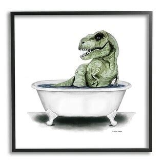 Stupell T Rex Bathtub Fun Bathroom Framed Giclee Art By Rachel Nieman