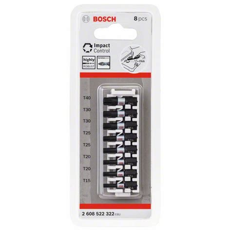 Pack De 8 Embouts De Vissage Bosch Impact Control Torx Longueur 25 Mm