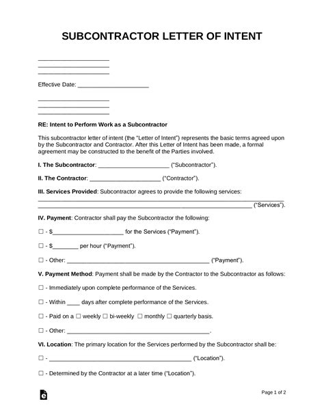 Free Letter Of Intent Loi Templates Pdf Word Eforms