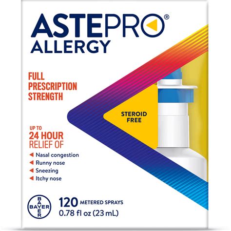 Astepro Allergy, Steroid Free Antihistamine Nasal Spray, 120 Metered ...