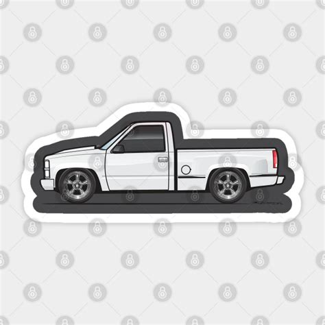 White Obs Stepside Chevy Truck Sticker Teepublic