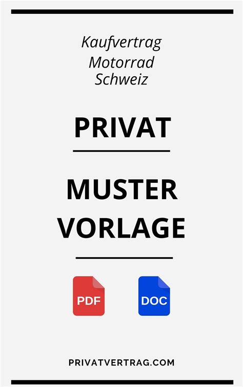 Kaufvertrag Motorrad Privat Schweiz Muster Vorlage