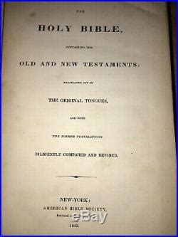 Early 1800s Lot Of (7)Rare Antique Holy Bibles | Early Rare Antique