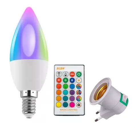 Lámpara LED de color RGB control remoto Bivolt de 4 W 110 V 220 V