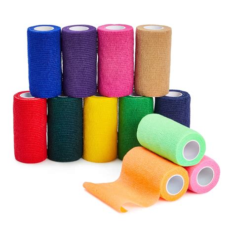 12 Rolls Self Adhesive Stretch Bandage Wrap 4 In X 5 Yds Adherent