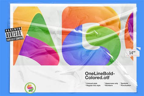 One Line Bold Colored Font MasterBundles