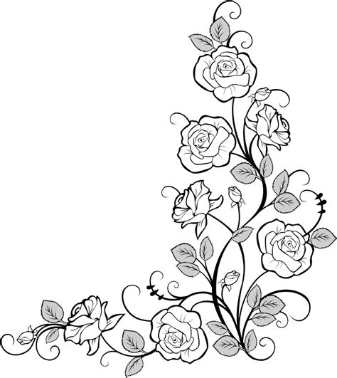 Transparent Png Corner Flower Border Design Drawing Dengan Santai