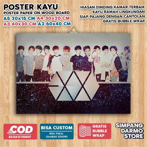 Jual Poster Kayu Exo Kpop Aesthetic Suho Baekhyun Chanyeol D O Kai