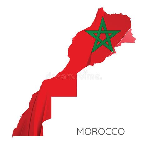 Mapa De Marruecos Con La Bandera Ejemplo Del Vector Ilustración Del