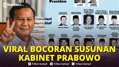 Bocoran Menteri Kabinet Prabowo Gibran Viral Ada Jokowi Dan Sby Tkn