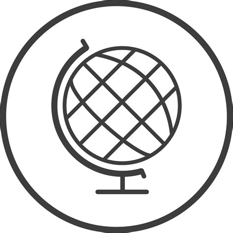 Mock Global Icon In Thin Line Black Circle Frames Png