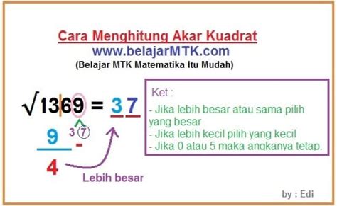 Cara Hitung Kuadrat Dan Akar Kuadrat