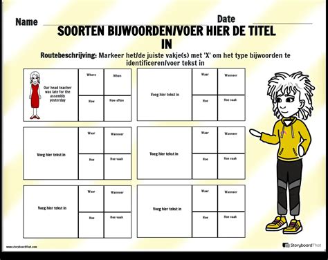 Soorten Bijwoorden Werkbladen Storyboard Por Nl Examples