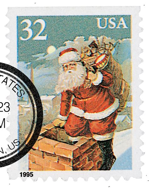 3010 1995 32c Contemporary Christmas Santa And Chimney Booklet