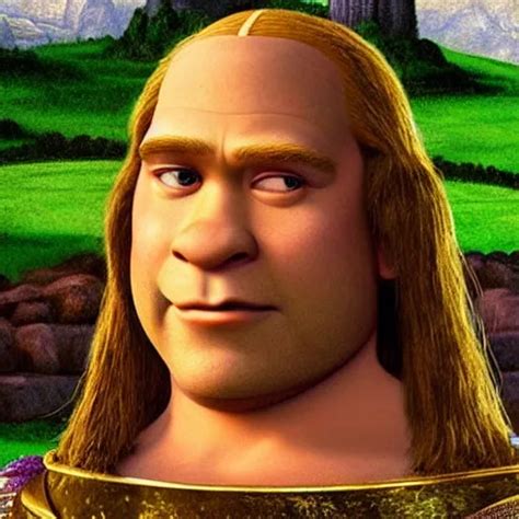 Shrek From Shrek With Long Lush Golden Hair Attractive Stable Diffusion