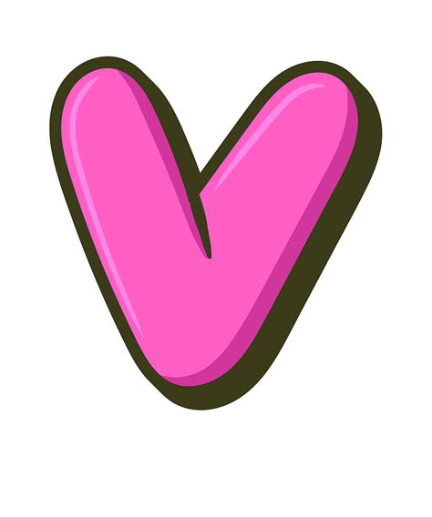 Letter V Graffiti Alphabet V Typography Pink Letter V Bubble Letter V Digital Art By Elsayed