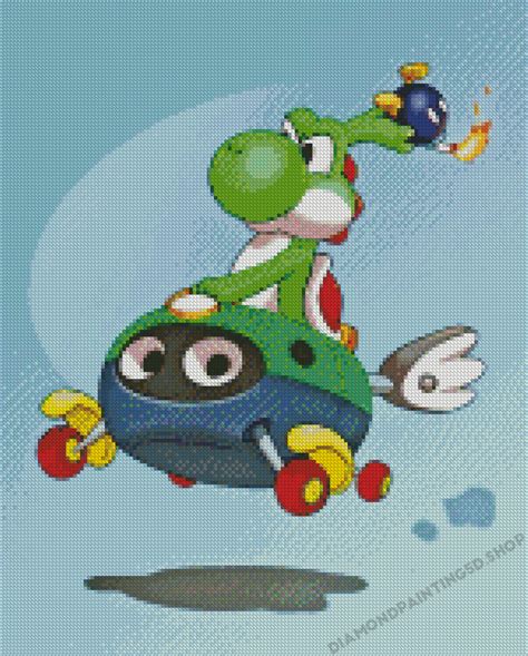 Yoshi Dinosaur Mario Kart 5d Diamond Painting Diamondpainting5dshop