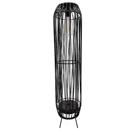 Homebase Edit Tall Black Rattan Solar Lantern Homebase