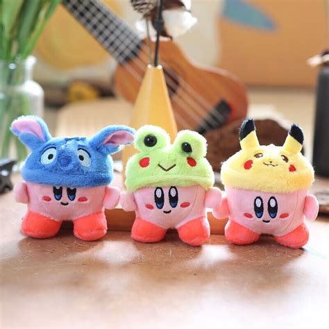 Able Pink Star Kirby Plush Keychain Soft And Cute Bag Charm Stuffed Toy