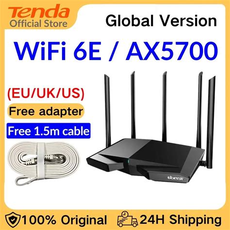 Tenda Enrutador Inal Mbrico WiFi6 AX5700 RX27 Enrutador Gigabit De Tres