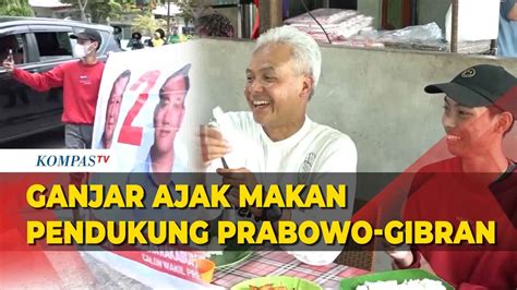 Momen Ganjar Ajak Makan Siang Pendukung Prabowo Gibran Di Balikpapan