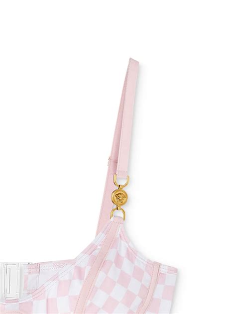 Versace Medusa Head Motif Bikini Top Pink Farfetch