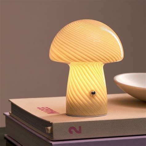 Portable Mini Glass Mushroom Lamp Butter In 2024 Mushroom Lamp