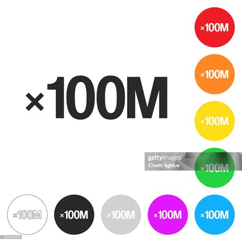 X100m One Hundred Million Times Icon On Colorful Buttons High Res