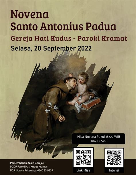 Misa Novena Santo Antonius Padua Peringatan St Andreas Kim Taegon