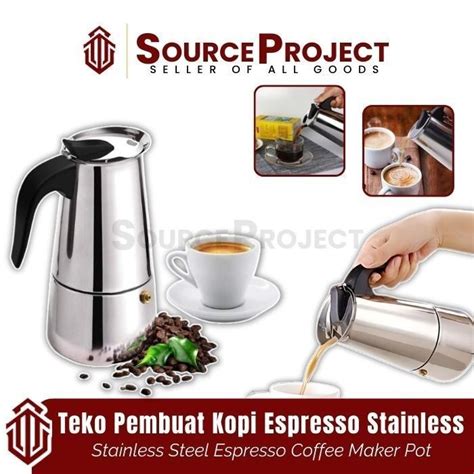 Alat Mesin Teko Pembuat Kopi Espresso Coffee Maker Mokapot Tanpa Ampas