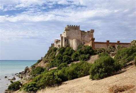 Medieval Castle Overlooking The Sea In Sicily Italy Italian