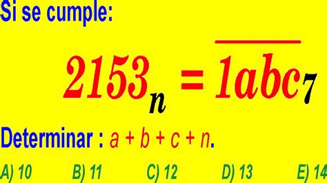 CAMBIO DE SISTEMAS DE NUMERACIÓN PROBLEMA RESUELTO ADMISIÓN A LA