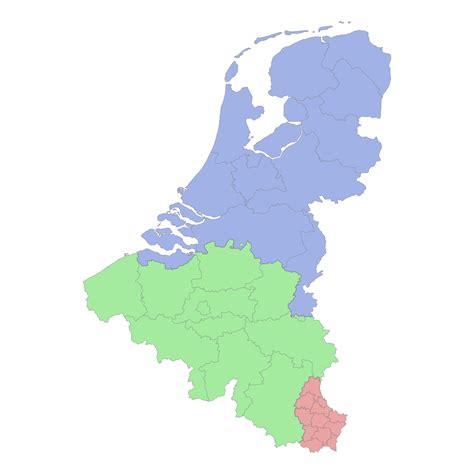 High quality political map of Belgium and Netherlands with borde ...