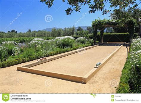 Photo About Beautiful Manicured Bocce Ball Court In Napa Valley