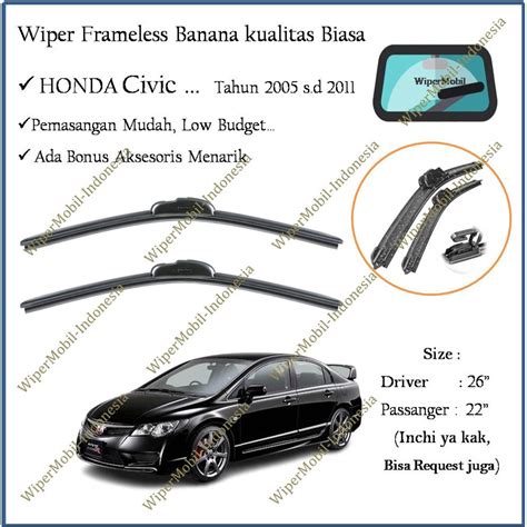 ใบปดนาฝน ไรกรอบ สาหรบ Honda Civic 2005 2006 2007 2008 2009 2010