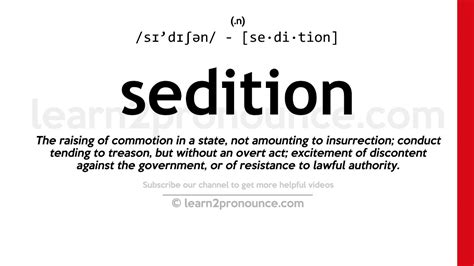 Pronunciation Of Sedition Definition Of Sedition YouTube