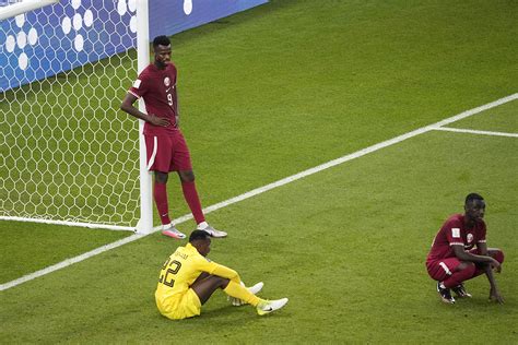 Mens Football World Cup Hosts Qatar Facing Early Exit After Defeat To