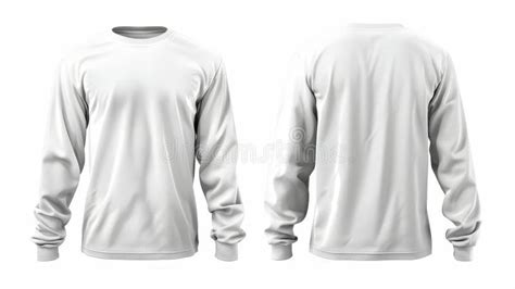 An Isolated White T-shirt Mock Up with a Blank Long Sleeve Shirt Design ...