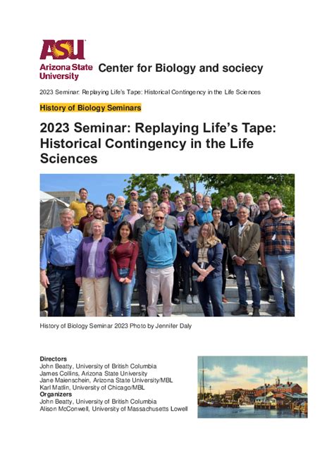 Pdf History Of Biology Seminars 2023 Seminar Replaying Lifes Tape