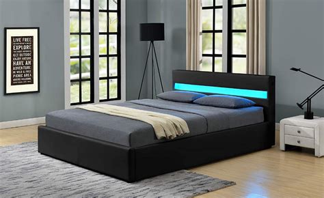 Romero Led Music Bed With Bluetooth Speakers Ottoman Gas Lift