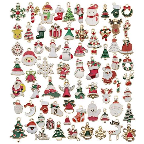 Pcs Gold Enamel Christmas Charms For Diy Jewelry Making Necklace