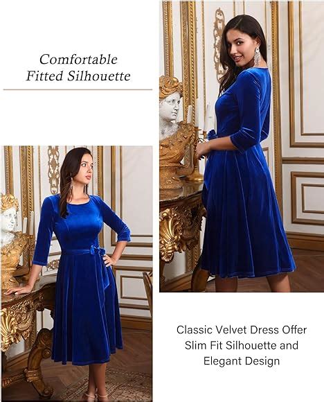 Dresstells Velvet Cocktail Dress For Women 2023 Fall Vintage A Line