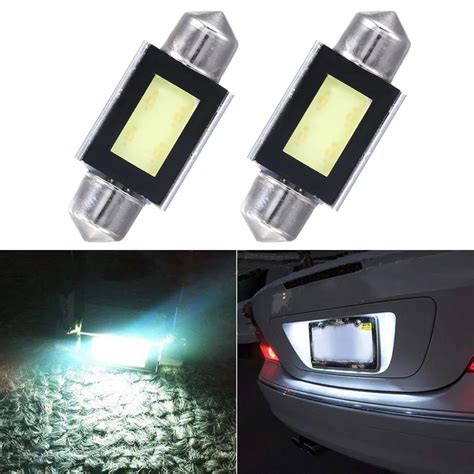 2 X 36mm White COB LED Car Light Bulb No Error LED Bulb 12V 5W LED Car