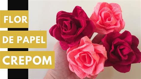 Flor De Papel Crepom Como Fazer Rosa De Papel Youtube