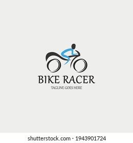 Cyclist Logo Template Bicycle Line Art Stock Vector Royalty Free