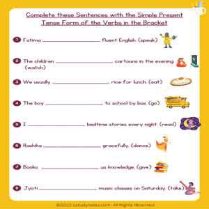 Complete These Sentences With The Simple Present Tense Form Of The