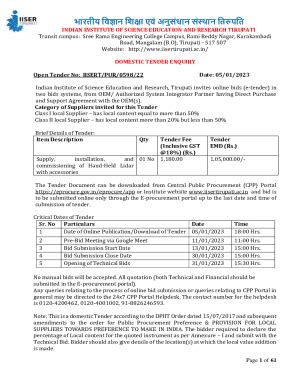 Fillable Online Tender For Supply Installation And Commissioning Of