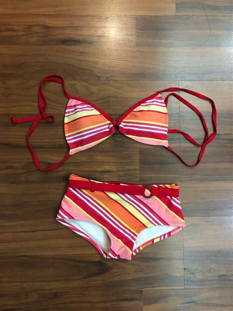 Seventeen Striped Bikini Swimsuit Women S Fashion Swimwear Bikinis Swimsuits On Carousell