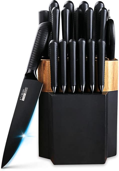 Farberware 15 Piece Triple Riveted Knife Block Set High Carbon Stainless Steel Kitchen Knives