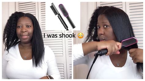 Tymo Hair Straightening Brush Product Review Test On Natural 4C Hair